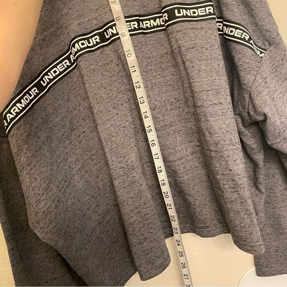 UA Under Armour Rival Terry Crop loose Hoodie plus size mid weight gray 3XL - Picture 7 of 11
